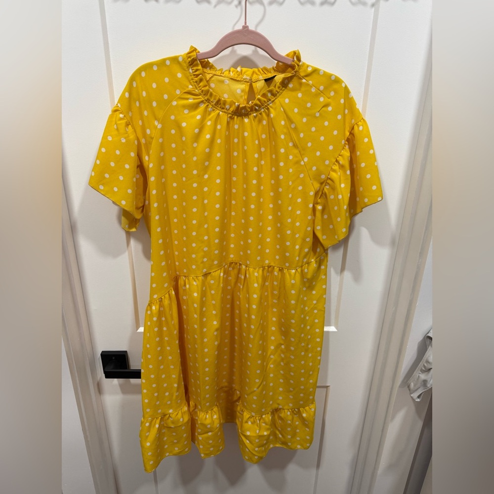 Sunny Yellow Polka Dot Dress
